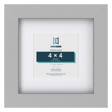 Light Grey 7 x 7 inch picture frame with a white mount for a 4 x 4 inch photo