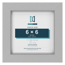 Light Grey 7 x 7 inch picture frame with a white mount for a 6 x 6 inch photo