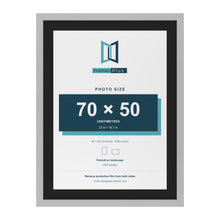 Light Grey 80 x 60 cm picture frame with a black mount for a 70 x 50 cm photo