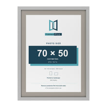 Light Grey 80 x 60 cm picture frame with a Dawn Grey mount for a 70 x 50 cm photo