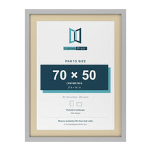 Light Grey 80 x 60 cm picture frame with an ivory mount for a 70 x 50 cm photo