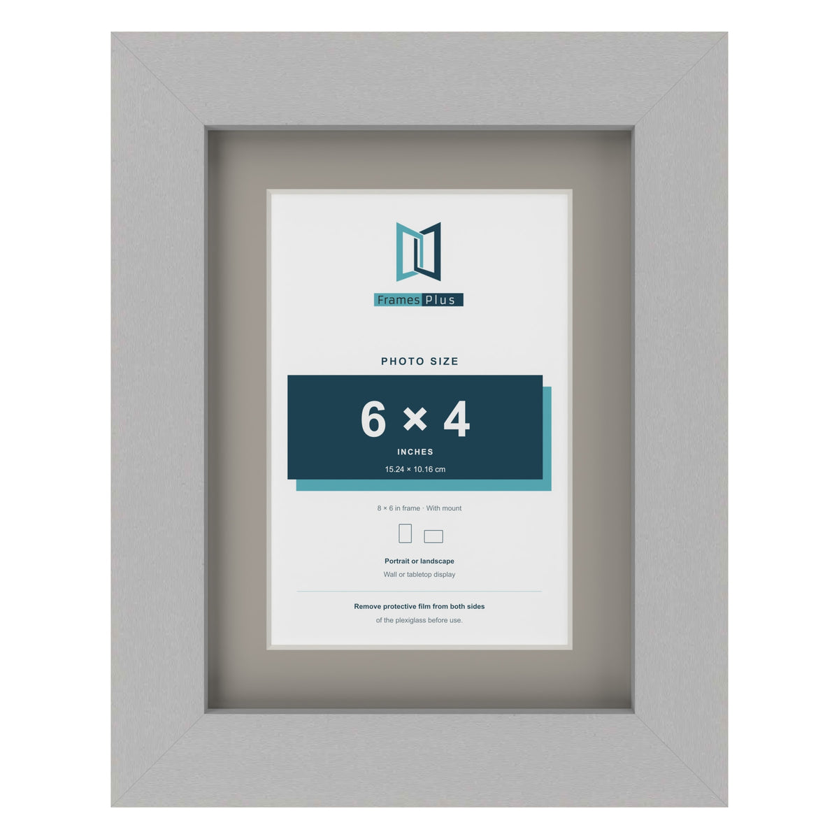 Light Grey 8 x 6 inch picture frame with a Dawn Grey mount for a 6 x 4 inch photo