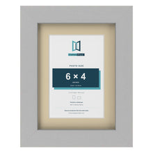 Light Grey 8 x 6 inch picture frame with an ivory mount for a 6 x 4 inch photo