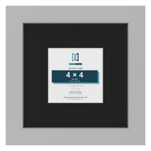 Light Grey 8 x 8 inch picture frame with a black mount for a 4 x 4 inch photo