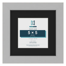 Light Grey 8 x 8 inch picture frame with a black mount for a 5 x 5 inch photo
