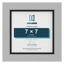 Light Grey 8 x 8 inch picture frame with a black mount for a 7 x 7 inch photo
