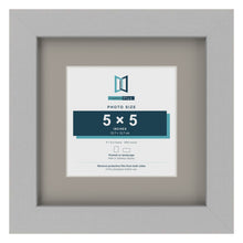 Light Grey 8 x 8 inch picture frame with a Dawn Grey mount for a 5 x 5 inch photo
