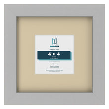 Light Grey 8 x 8 inch picture frame with an ivory mount for a 4 x 4 inch photo