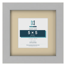 Light Grey 8 x 8 inch picture frame with an ivory mount for a 5 x 5 inch photo