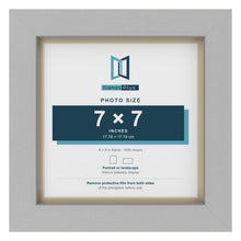 Light Grey 8 x 8 inch picture frame with an ivory mount for a 7 x 7 inch photo