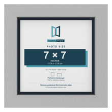 Light Grey 8 x 8 inch picture frame with a Pacific Blue mount for a 7 x 7 inch photo