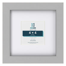 Light Grey 8 x 8 inch picture frame with a white mount for a 4 x 4 inch photo