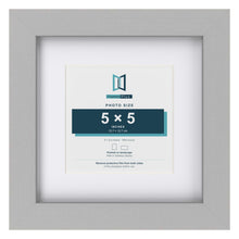 Light Grey 8 x 8 inch picture frame with a white mount for a 5 x 5 inch photo