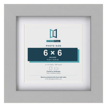 Light Grey 8 x 8 inch picture frame with a white mount for a 6 x 6 inch photo
