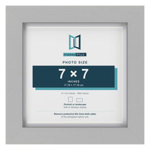 Light Grey 8 x 8 inch picture frame with a white mount for a 7 x 7 inch photo