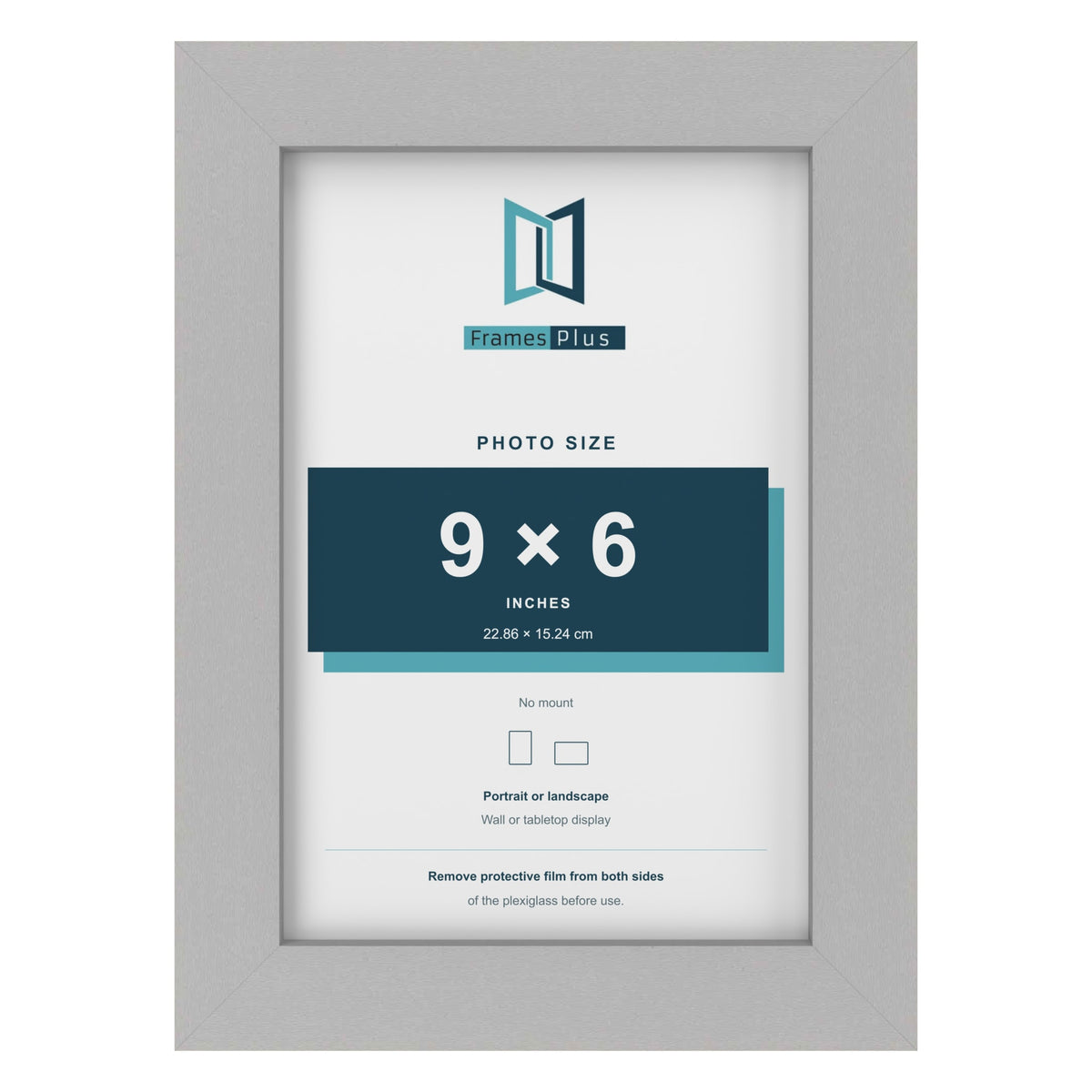 Light Grey picture frame for a 9 x 6 inch photo