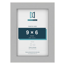 Light Grey picture frame for a 9 x 6 inch photo