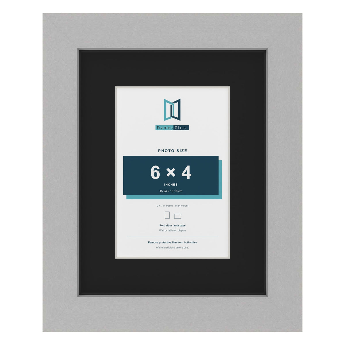 Light Grey 9 x 7 inch picture frame with a black mount for a 6 x 4 inch photo