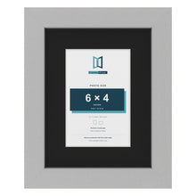 Light Grey 9 x 7 inch picture frame with a black mount for a 6 x 4 inch photo