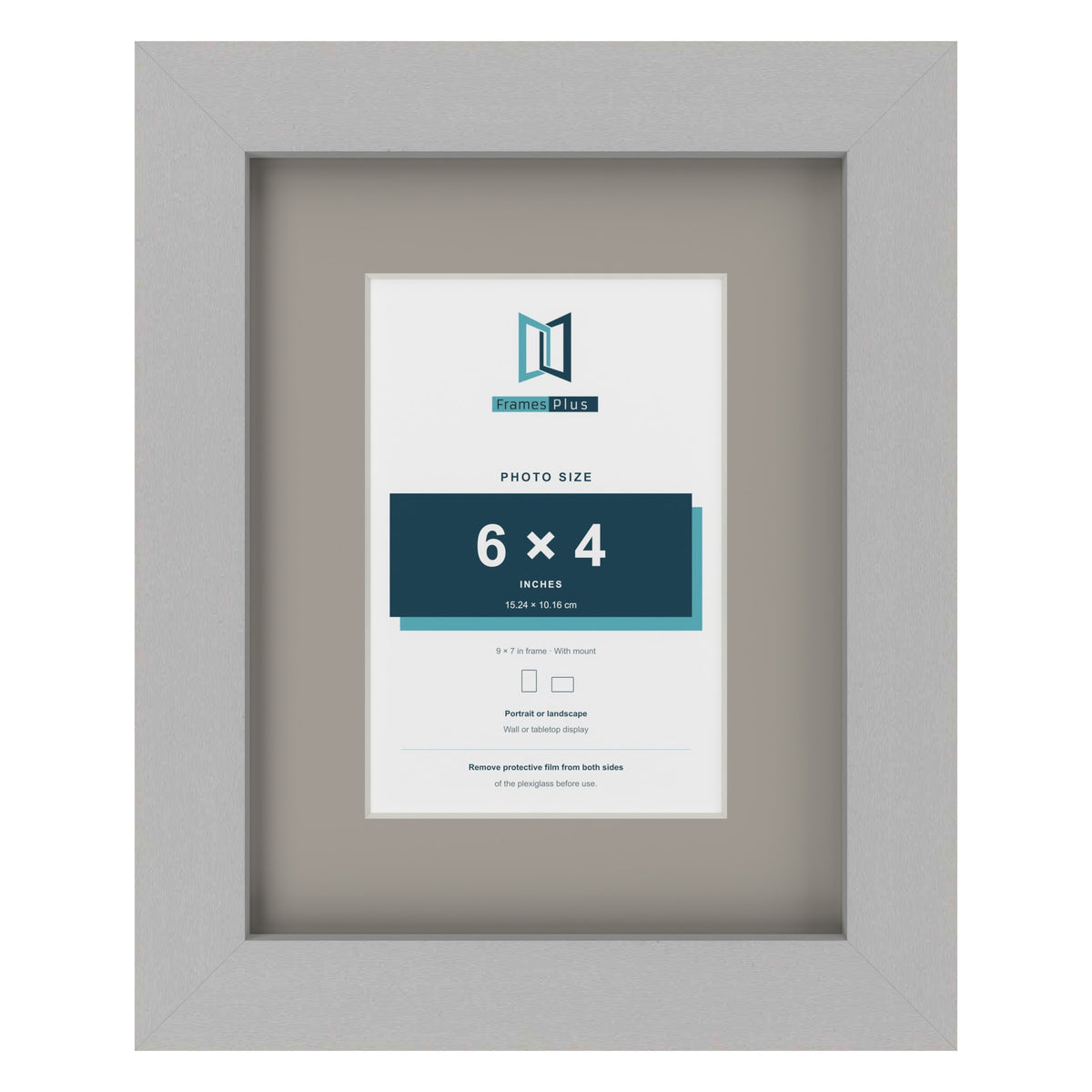 Light Grey 9 x 7 inch picture frame with a Dawn Grey mount for a 6 x 4 inch photo