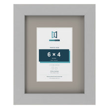 Light Grey 9 x 7 inch picture frame with a Dawn Grey mount for a 6 x 4 inch photo