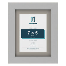 Light Grey 9 x 7 inch picture frame with a Dawn Grey mount for a 7 x 5 inch photo
