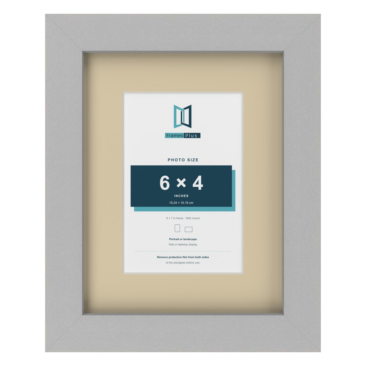 Light Grey 9 x 7 inch picture frame with an ivory mount for a 6 x 4 inch photo