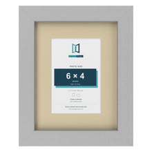 Light Grey 9 x 7 inch picture frame with an ivory mount for a 6 x 4 inch photo