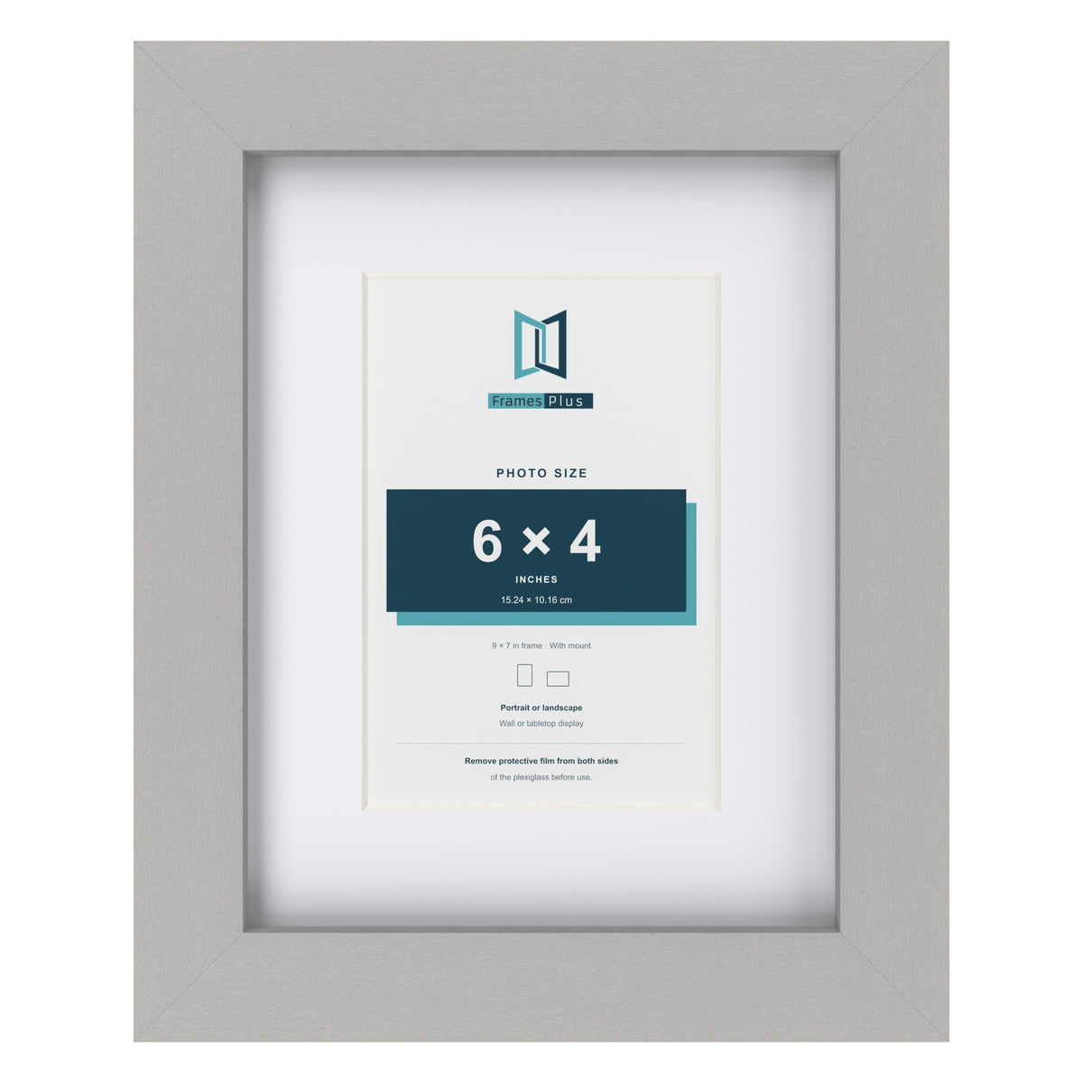 Light Grey 9 x 7 inch picture frame with a white mount for a 6 x 4 inch photo
