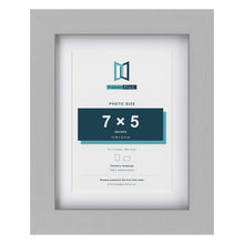 Light Grey 9 x 7 inch picture frame with a white mount for a 7 x 5 inch photo