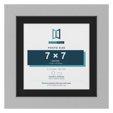 Light Grey 9 x 9 inch picture frame with a black mount for a 7 x 7 inch photo