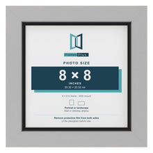 Light Grey 9 x 9 inch picture frame with a black mount for an 8 x 8 inch photo