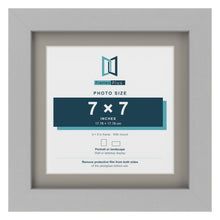 Light Grey 9 x 9 inch picture frame with a Dawn Grey mount for a 7 x 7 inch photo