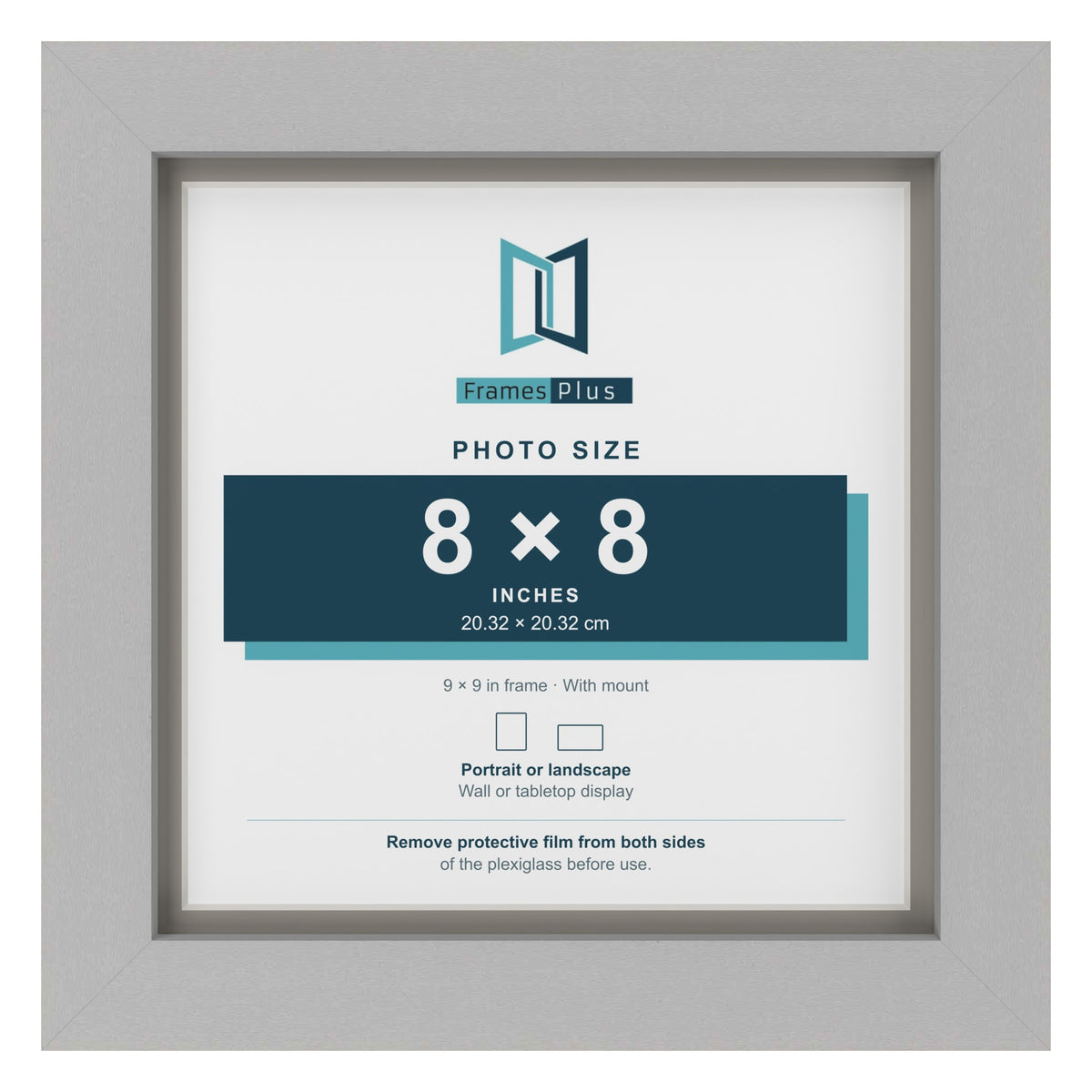 Light Grey 9 x 9 inch picture frame with a Dawn Grey mount for an 8 x 8 inch photo