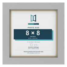 Light Grey 9 x 9 inch picture frame with an ivory mount for an 8 x 8 inch photo