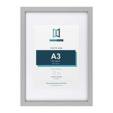 Light Grey A2 picture frame with a white mount for an A3 photo