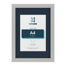 Light Grey A3 picture frame with a Pacific Blue mount for an A4 photo