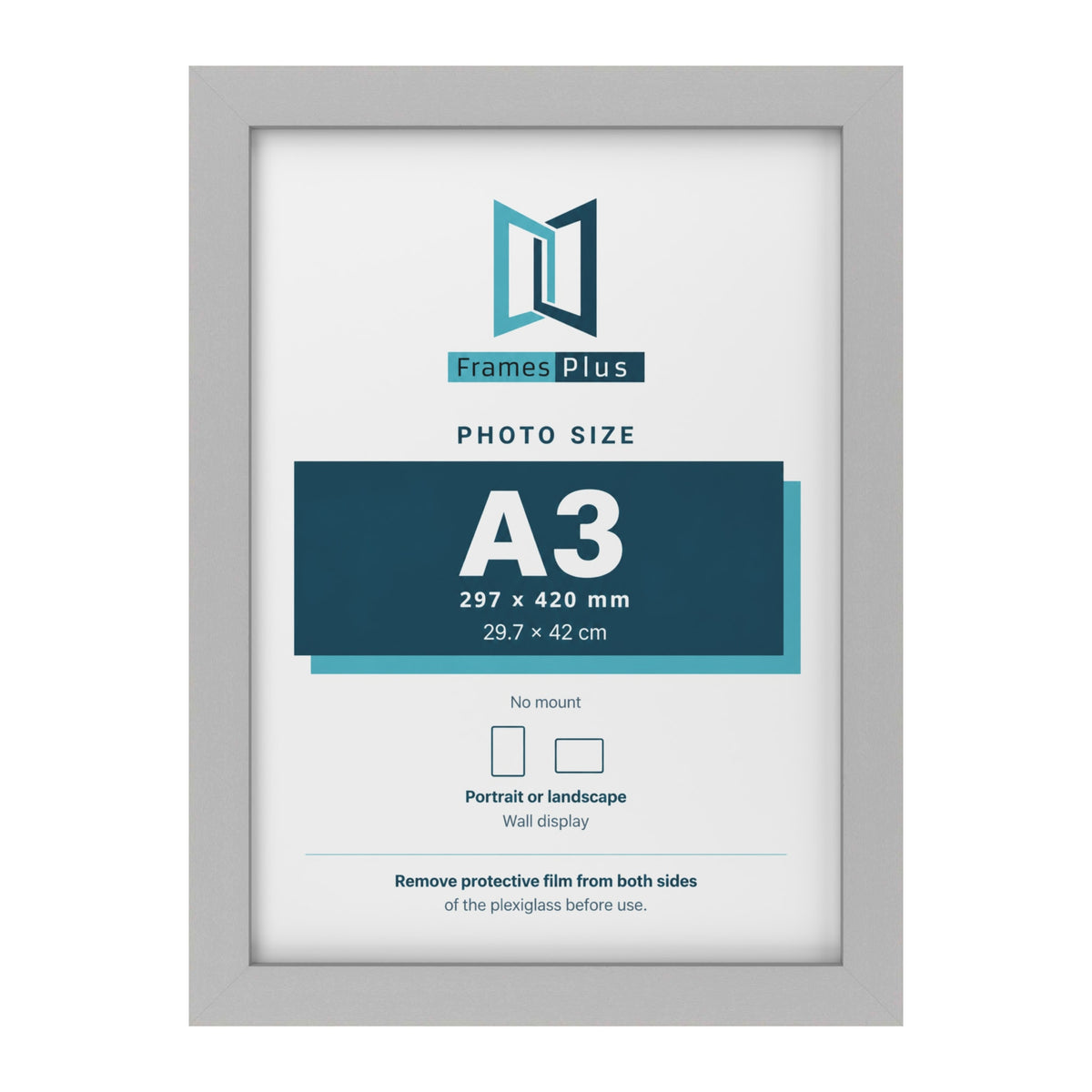 Light Grey picture frame for an A3 photo
