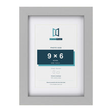 Light Grey A4 picture frame with a white mount for a 9 x 6 inch photo