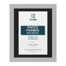 Light Grey picture frame with a black mount