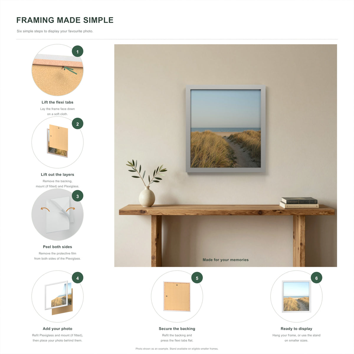 How to put a photo in a Light Grey picture frame in six steps