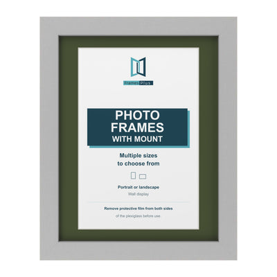 Classic Range Light Grey Picture, Photo & Poster Frame with Green Mount