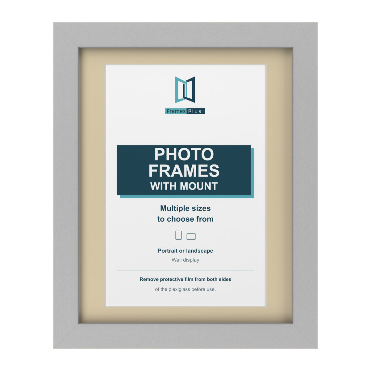 Light Grey picture frame with an ivory mount