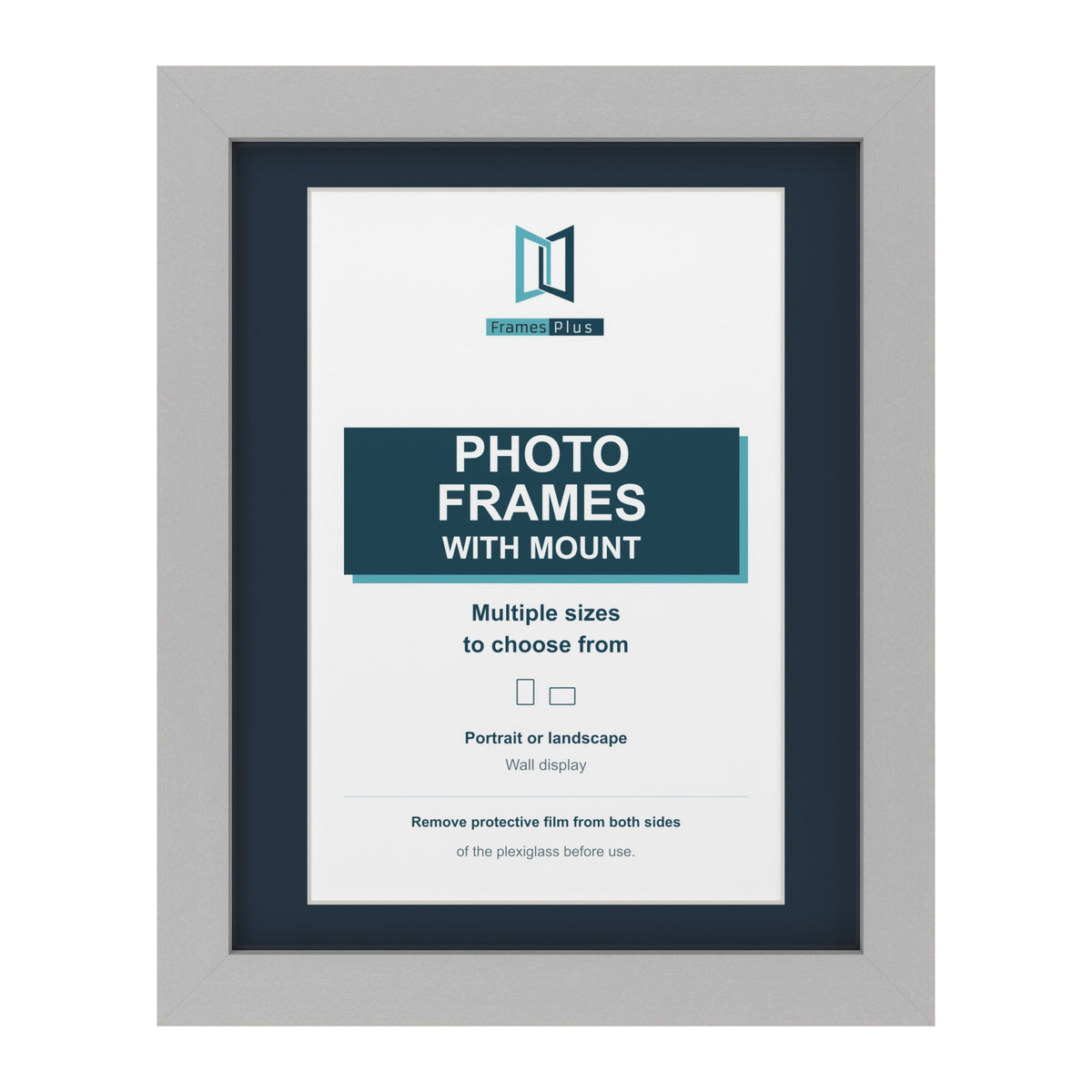 Light Grey picture frame with a Pacific Blue mount