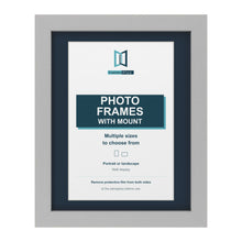 Light Grey picture frame with a Pacific Blue mount