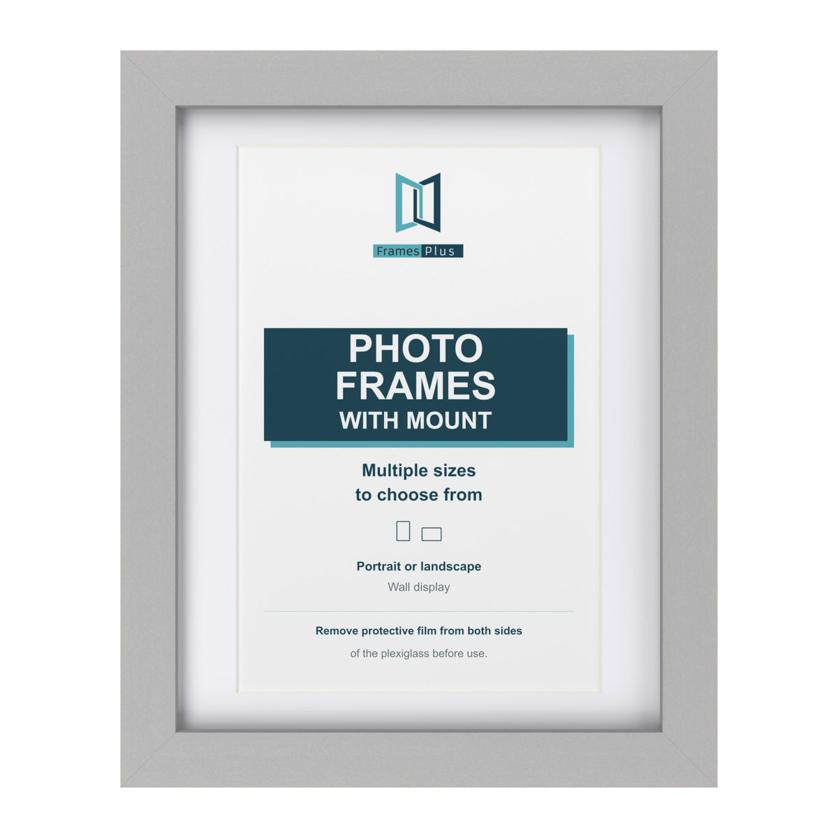 Light Grey picture frame with a white mount