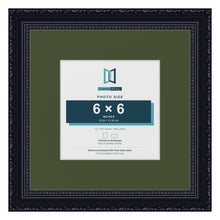 Louis Black 10 x 10 inch picture frame with a green mount for a 6 x 6 inch photo