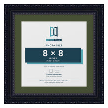 Louis Black 10 x 10 inch picture frame with a green mount for an 8 x 8 inch photo
