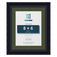 Louis Black 10 x 8 inch picture frame with a green mount for an 8 x 6 inch photo