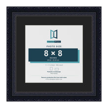 Louis Black 11 x 11 inch picture frame with a black mount for an 8 x 8 inch photo